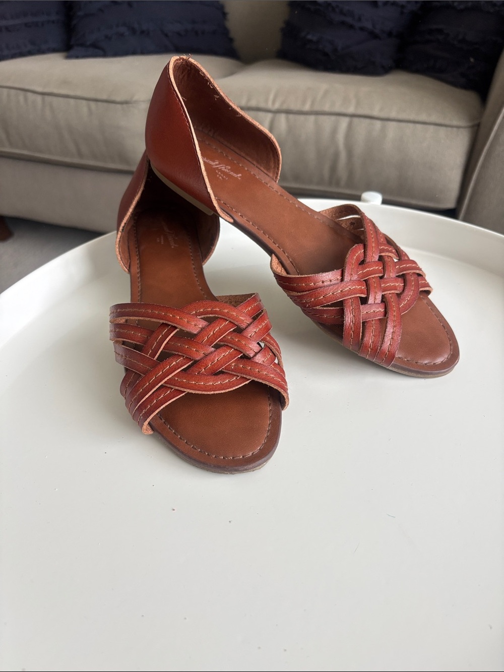 Universal Thread Braided Open-Toe Sandals in Brown